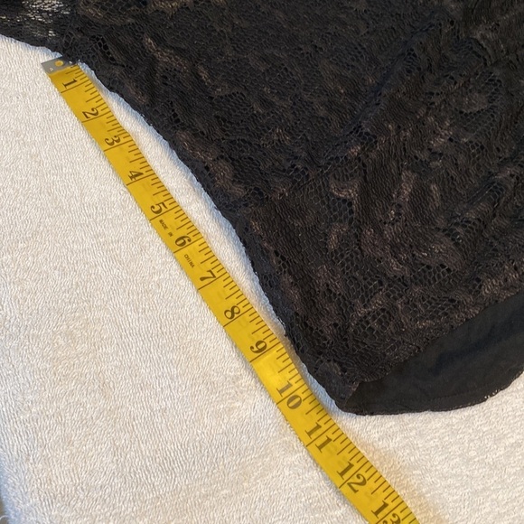 Kissmilk bodysuit lace w/lining deep cut neckline sheer lace sleeves Sz 16 NWOT - Picture 2 of 9